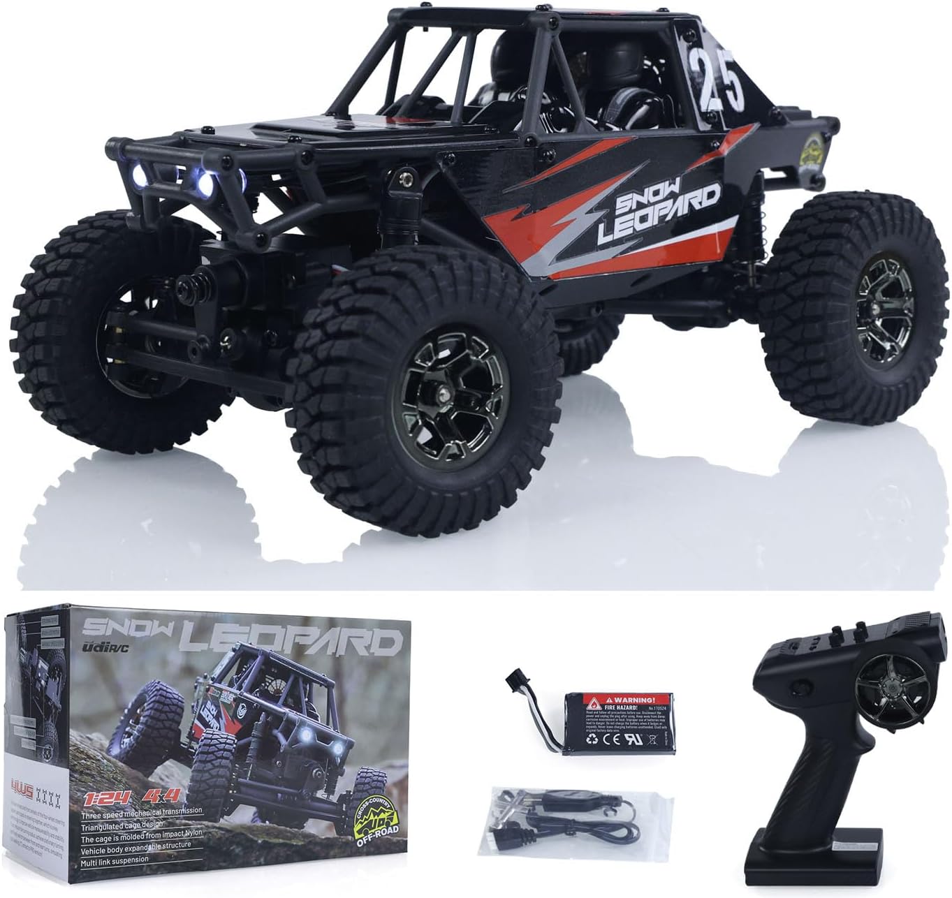 Rc Rock Crawler Rtr Brushless - 미국 내 재고, 1/24 스케일 4x4