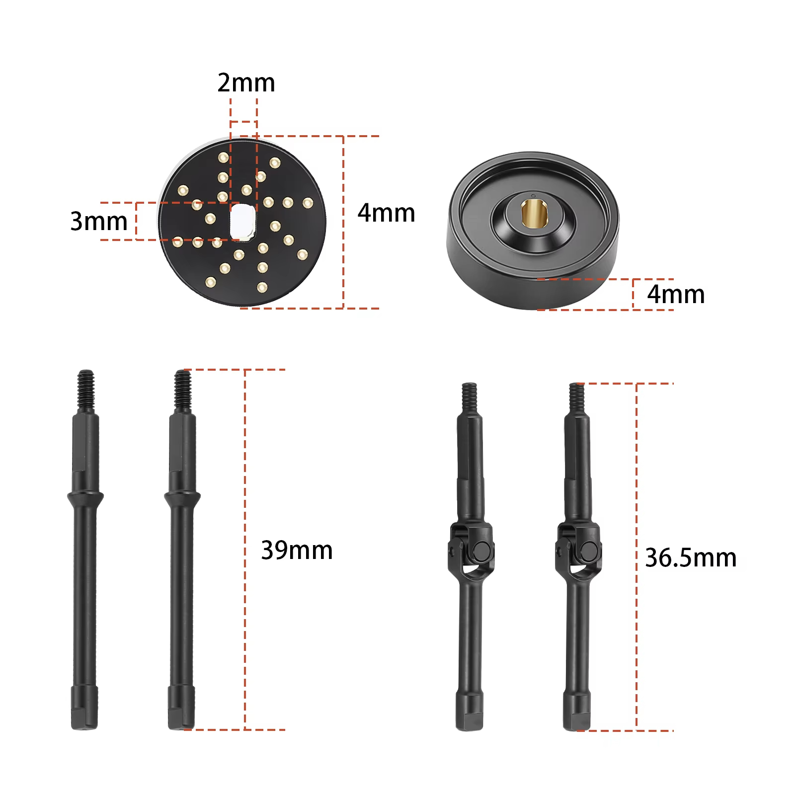 1세트 스틸 프론트 & 리어 CVD 액슬 샤프트 (+4 - Rc Crawler Brass Upgrade Parts Weight 리뷰 및 가격