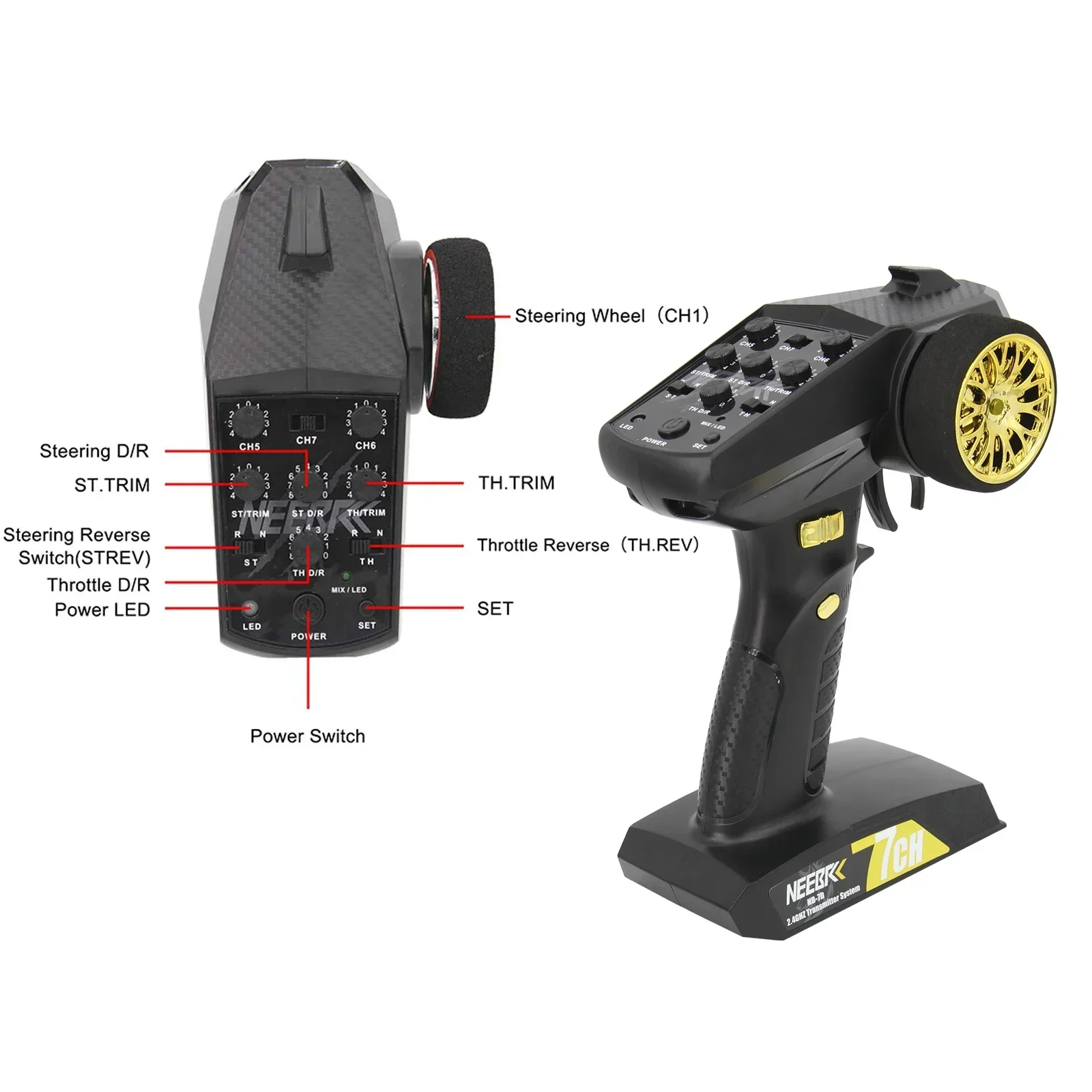NEEBRC 7CH 2.4Ghz 무선 시스템 송신기 6 - Rc Car Transmitter Receiver 6 Channel 리뷰 및 가격