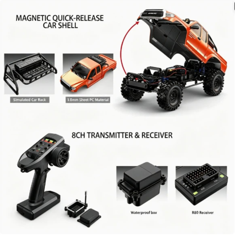 1/8 4륜구동 브러시리스 RC카 MJX DFR-03  - Rc Rock Crawler Rtr Brushless 리뷰 및 가격