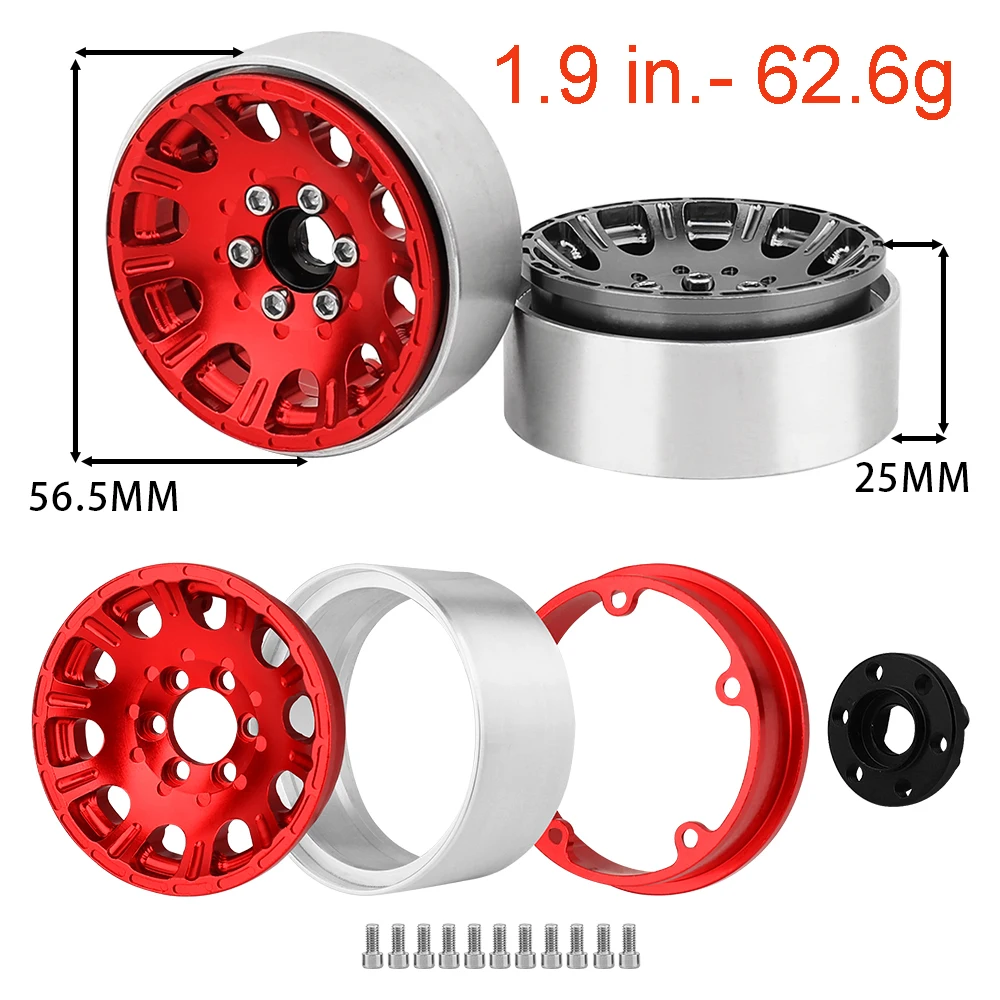 4pcs 금속 합금 비드 록 SCX10 Wraith 9 - Rc Crawler Beadlock Wheels 1.9 2.2 리뷰 및 가격