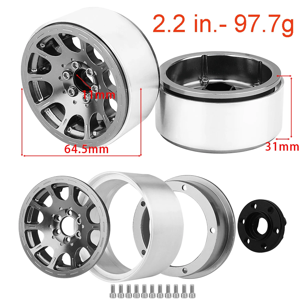 4pcs 금속 합금 비드 록 SCX10 Wraith 9 - Rc Crawler Beadlock Wheels 1.9 2.2 리뷰 및 가격