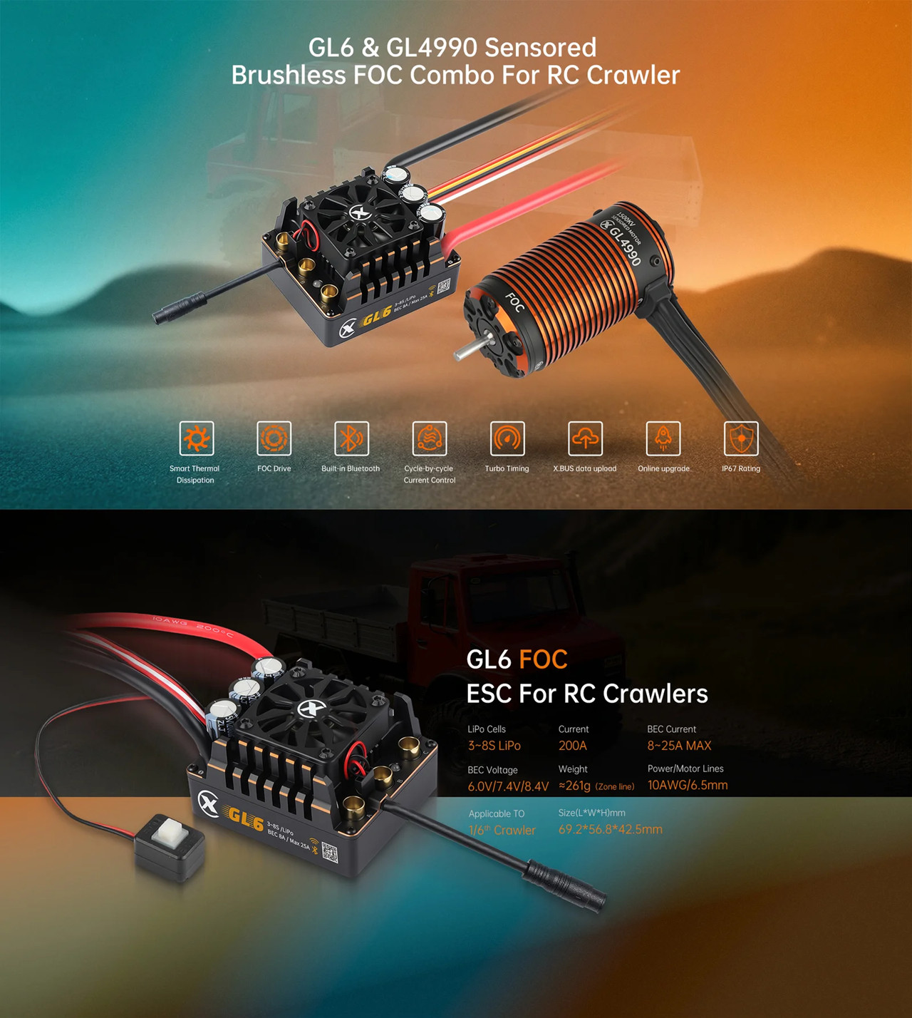 XC 콤보 FOC 크롤러 브러시리스 모터 GL4990  - Brushless Motor Esc Combo Rc Crawler 리뷰 및 가격