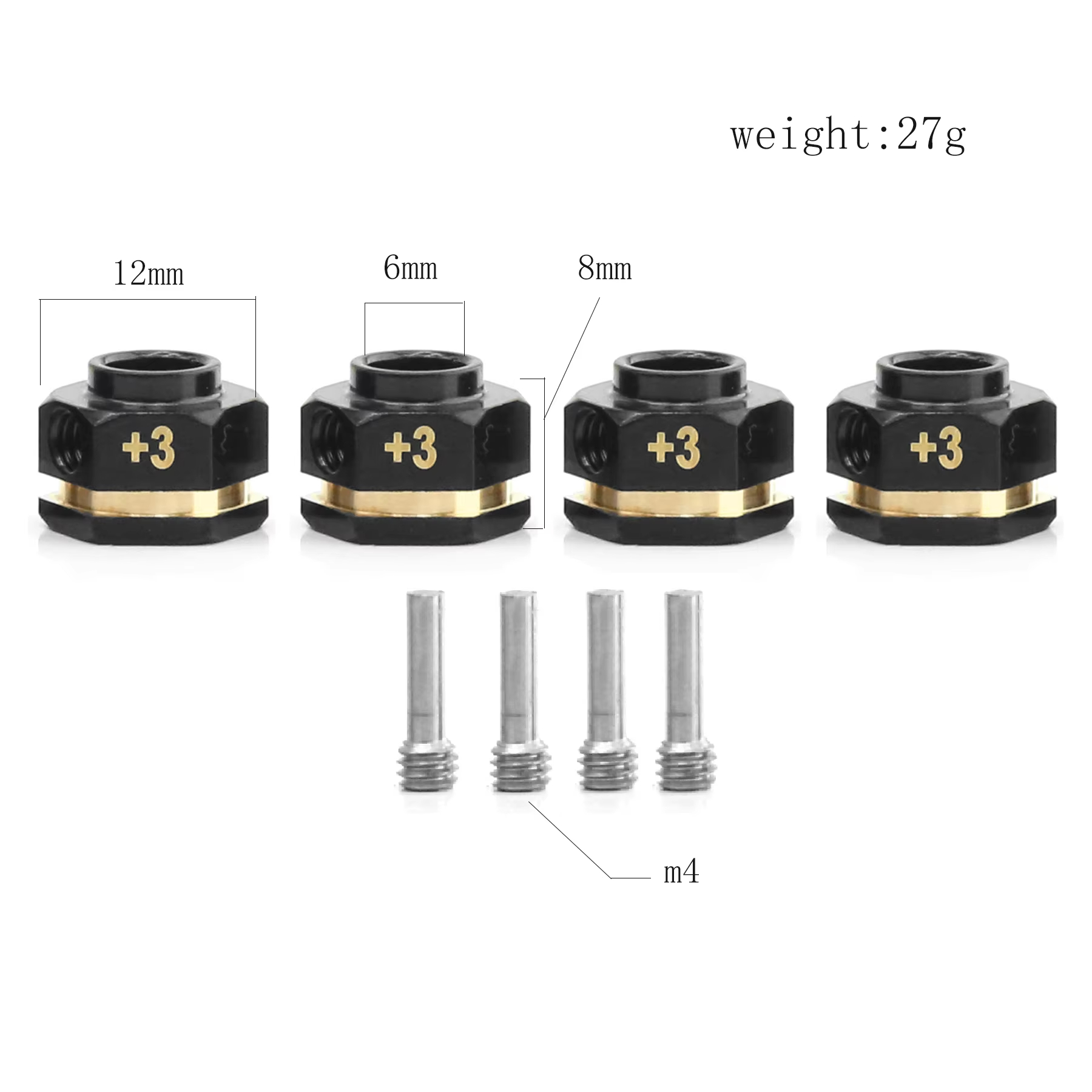 4개입, 무게추가 부착된 확장형 육각 어댑터, TRX4 - Rc Crawler Brass Upgrade Parts Weight 리뷰 및 가격