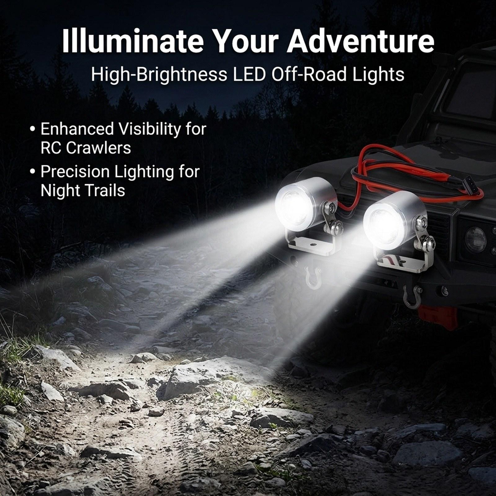 2개 RC 자동차 라이트 밝은 헤드라이트 스포트라이트  - Rc Crawler Led Light Kit Controller 리뷰 및 가격