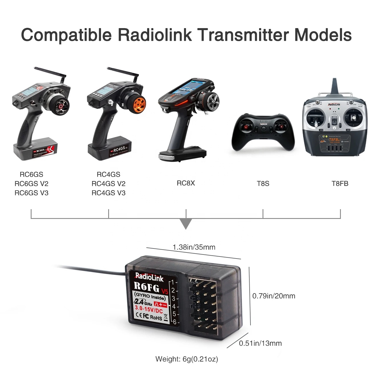 RadioLink R6FG V5 6채널 자이로 수신기  - Rc Car Transmitter Receiver 6 Channel 리뷰 및 가격