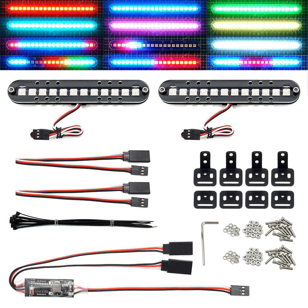 RC LED 2 라이트 바 28 모드 지붕 램프 헤드  - Rc Crawler Led Light Kit Controller 리뷰 및 가격